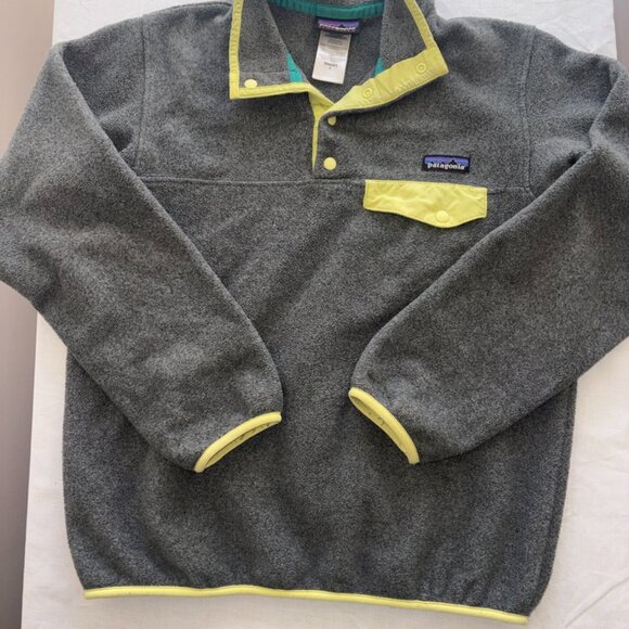 PATAGONIA Women's Lightweight Synchilla® Snap-T Pullover Gray Chartreuse Small - Picture 4 of 10